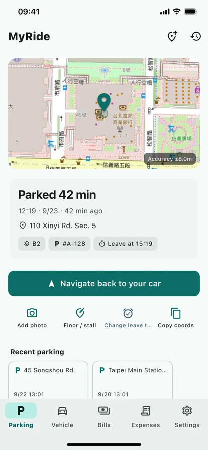 Pin your spot in one tap